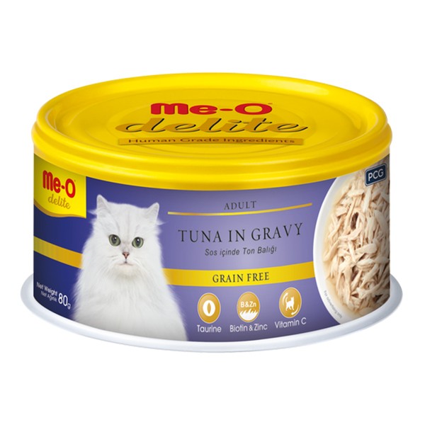 Meo Delite Tahılsız Soslu Ton Balıklı Yetişkin Konserve Kedi Maması