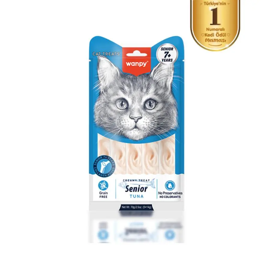 Wanpy Ton Balıklı 7+ Yaş Kedi Krema Ödülü 5×14 Gr