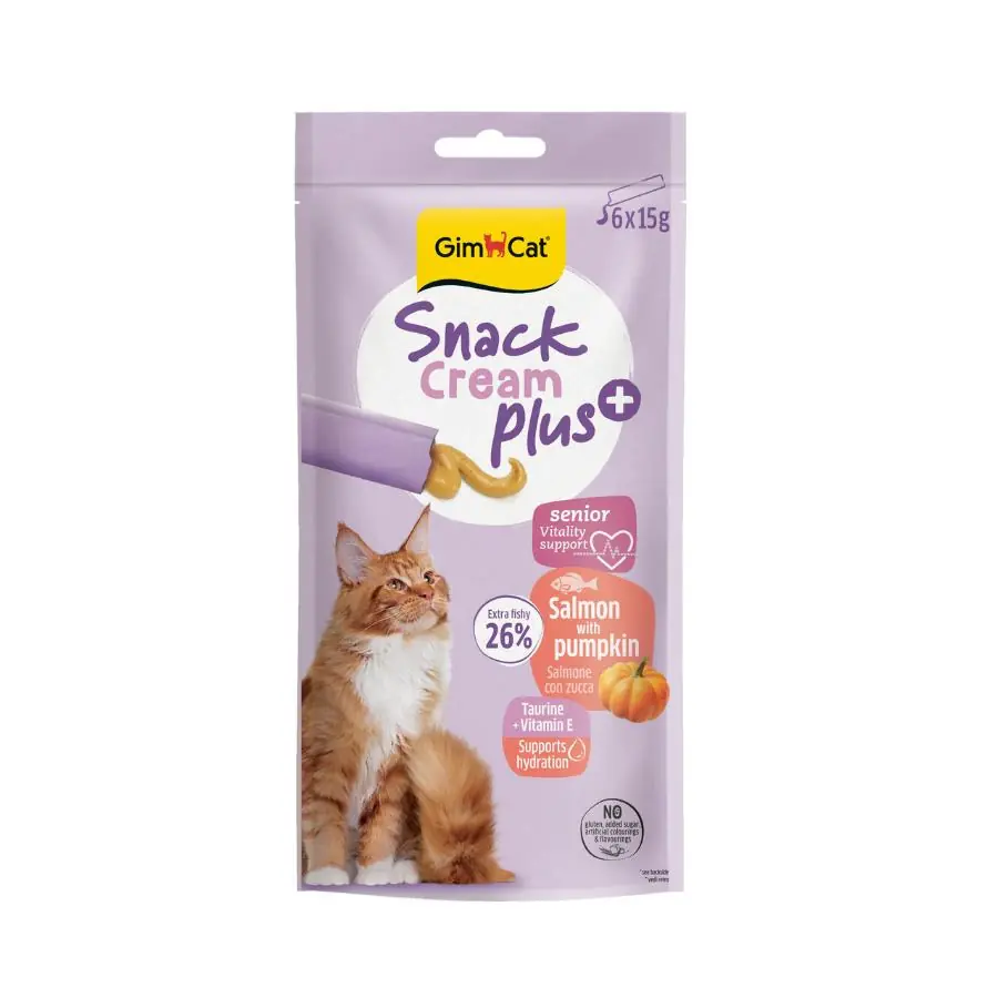 Gimcat Snack Cream Senior Somonlu & Balkabaklı Kedi Ödülü