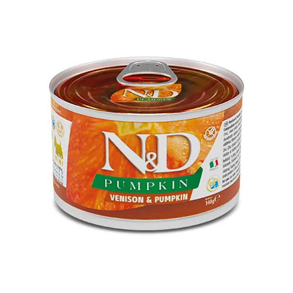 N&D Pumpkin Geyik ve Balkabaklı Mini Irk Konserve Yaş Köpek Maması - 1 Adet 140 Gr