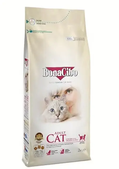BonaCibo Tavuklu (Hamsi ve Pirinç eşliğinde) Yetişkin Kedi Maması