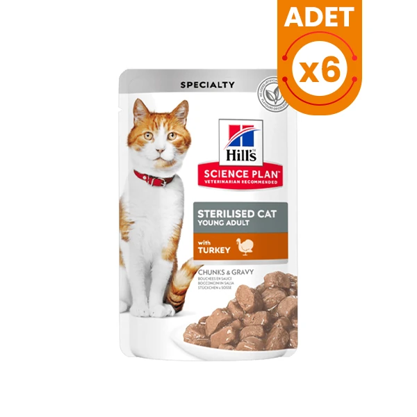 Hills Sterilised Hindili Pouch Kısırlaştırılmış Konserve Kedi Maması - 85 Gr 6 Adet