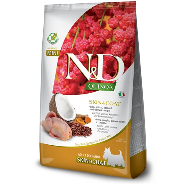 N&D Quinoa Skin Coat Mini Adult Yetişkin Köpek Maması - 2.5 Kg