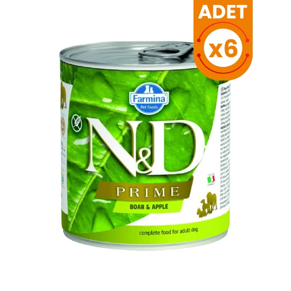 N&D Prime Yaban Domuzu ve Elmalı Konserve Yaş Köpek Maması - 6 Adet 285 Gr