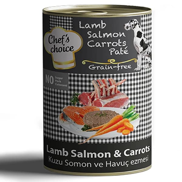 Chefs Choice Kıyılmış Kuzu Etli ve Somonlu Yetişkin Köpek Konservesi