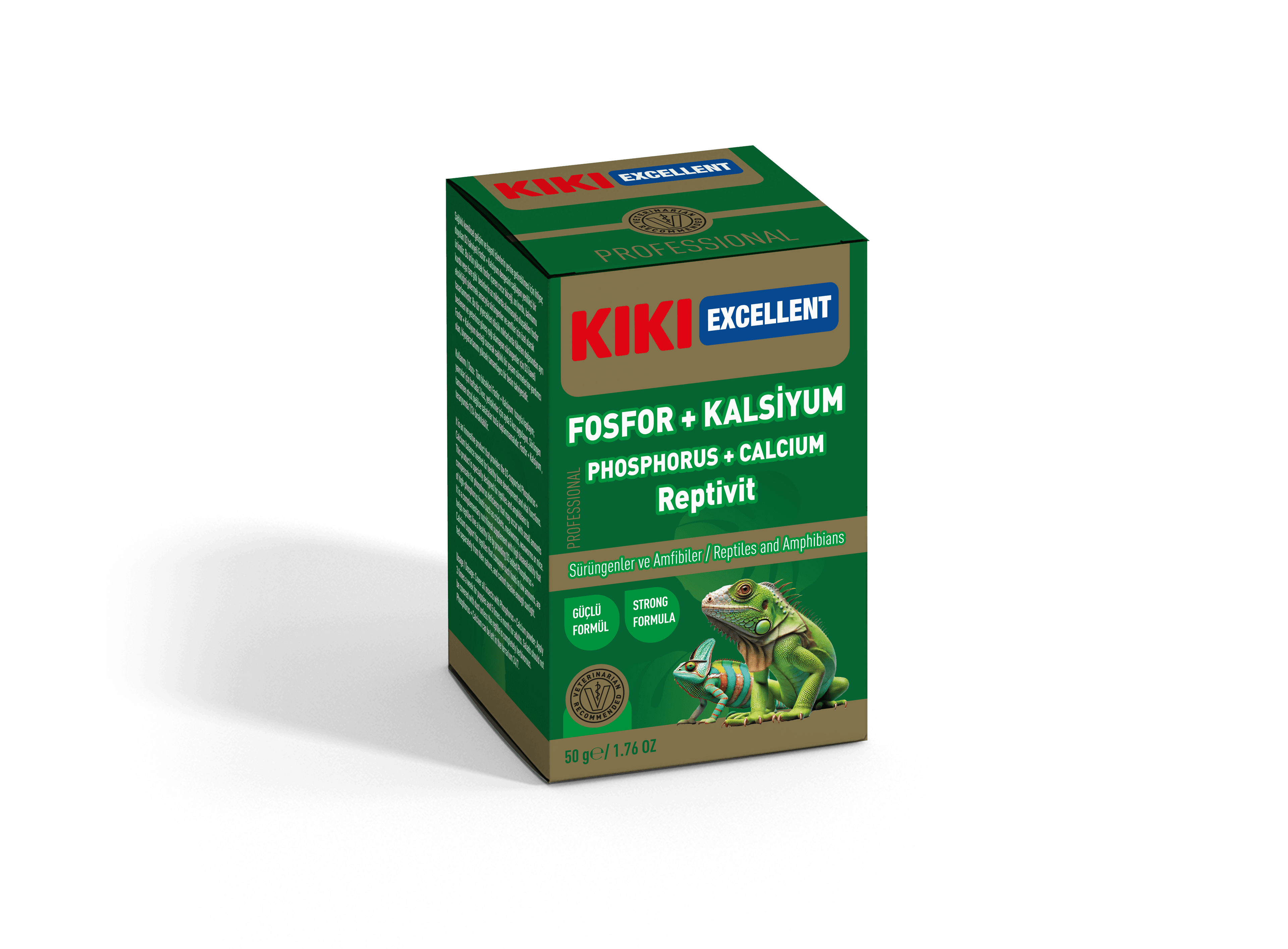 Kiki Excellent Fosfor Kalsiyum Reptivit Sürüngenler ve Amfibiler için Toz Mineral