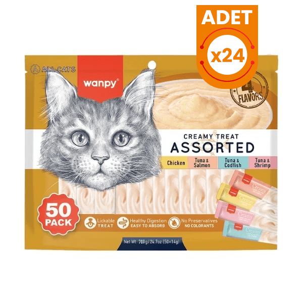 Wanpy Karışık 4 Lezzetli Sıvı Kedi Ödül Maması