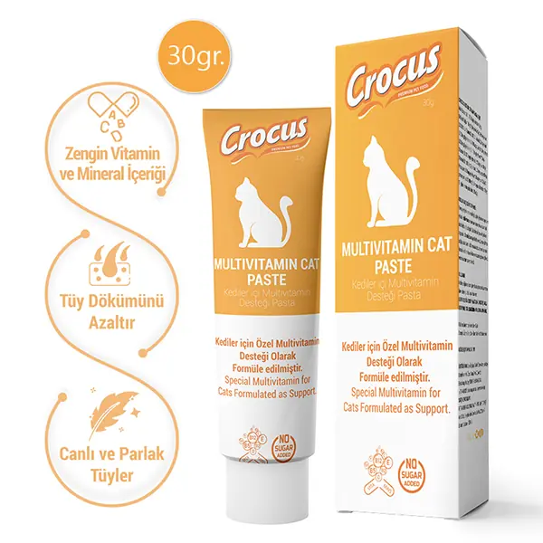 Crocus Multivitamin Yavru/Yetişkin/Hamile Kedi Macunu