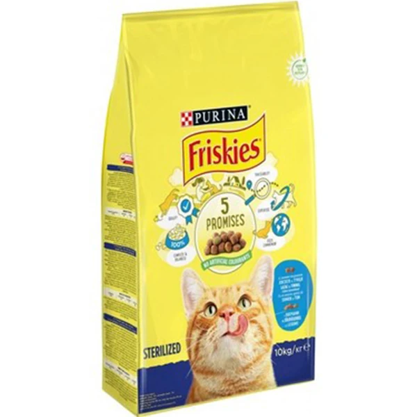 Friskies Sterilised Somonlu ve Sebzeli Kısırlaştırılmış Yetişkin Kedi Maması - 10 Kg