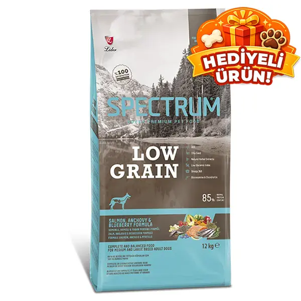 Spectrum Düşük Tahıllı Somonlu Hamsili ve Yaban Mersinli Orta ve Büyük Irk Yetişkin Köpek Maması