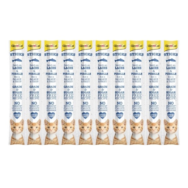 Gimcat Sticks Somonlu ve Alabalıklı Çubuk Kedi Ödül Maması