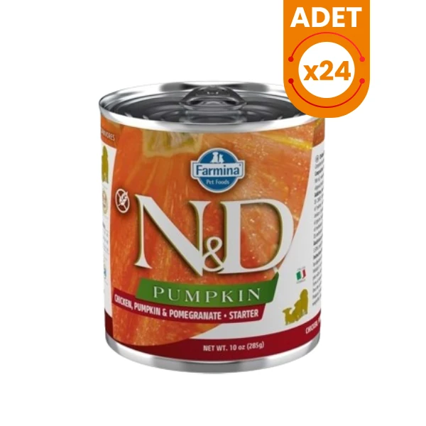 N&D Pumpkin Tavuklu ve Narlı Starter Yavru Konserve Yaş Köpek Maması - 24 Adet 285 Gr
