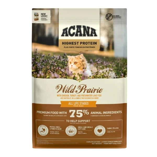 Acana Wild Prairie Tahılsız Tavuklu ve Balıklı Yetişkin Kedi Maması - 4.5 Kg