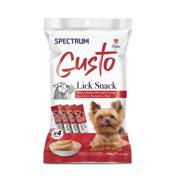Spectrum Gusto Kuzu Etli ve Havuçlu Sıvı Yetişkin Köpek Ödül Maması