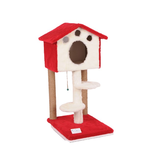 Cat Hause S06 Basamaklı Yuvalı Kedi Tırmalama Evi