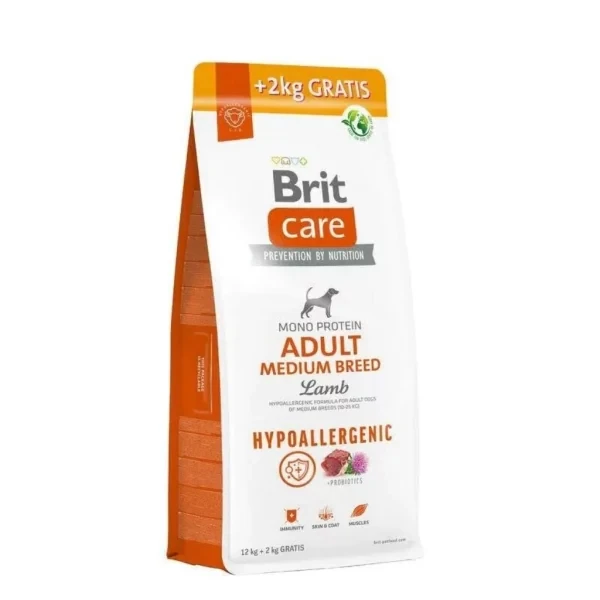 Brit Care Hypo-Allergenic Kuzu Etli Orta Irk Yetişkin Köpek Maması - 12+2 Kg Hediyeli