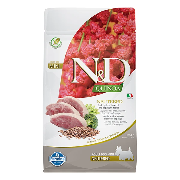 N&D Quinoa Ördekli ve Brokolili Kısırlaştırılmış Köpek Maması - 800 Gr
