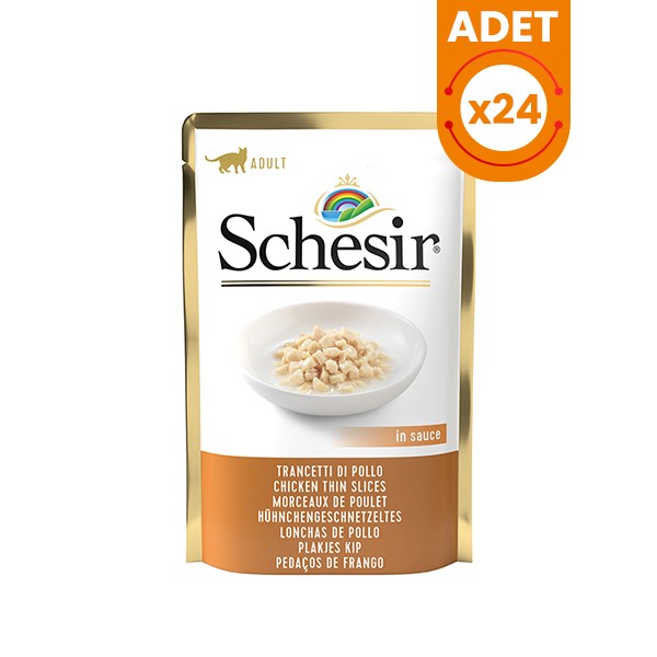 Schesir Kıyılmış Tavuklu Yetişkin Konserve Kedi Maması