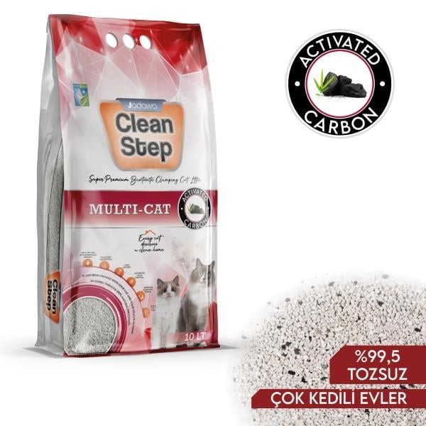 Jadawa Clean Step Multi-Cat Çoklu Kediler için Aktif Karbonlu Topaklanan Doğal Kedi Kumu