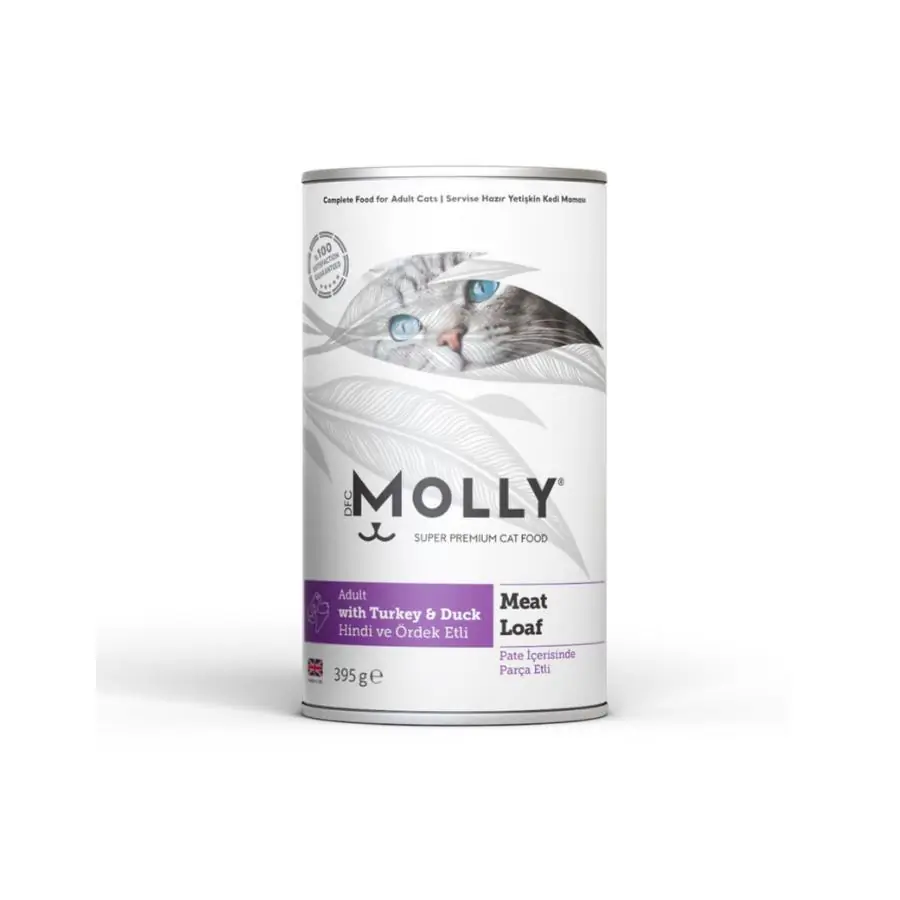 Molly Parça Hindi ve Ördek Etli Ezme Yetişkin Kedi Konservesi