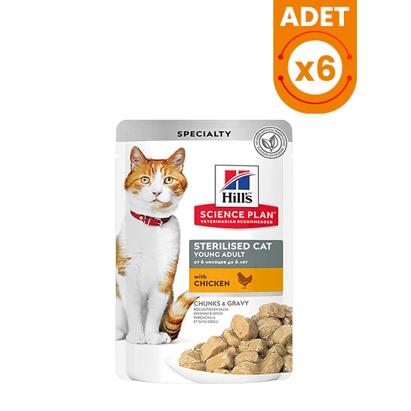Hills Sterilised Tavuklu Pouch Kısırlaştırılmış Konserve Kedi Maması - 85 Gr 6 Adet