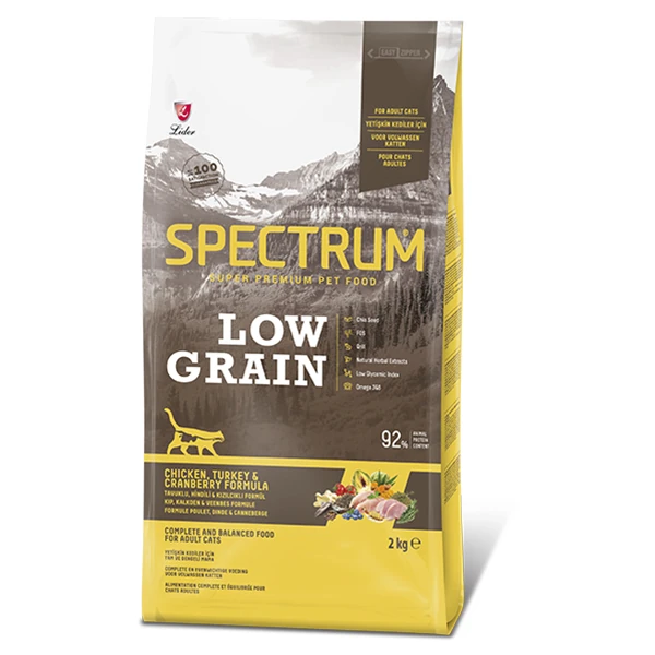 Spectrum Düşük Tahıllı Tavuklu Hindili ve Kızılcıklı Yetişkin Kedi Maması - 2 Kg + 600 Gr
