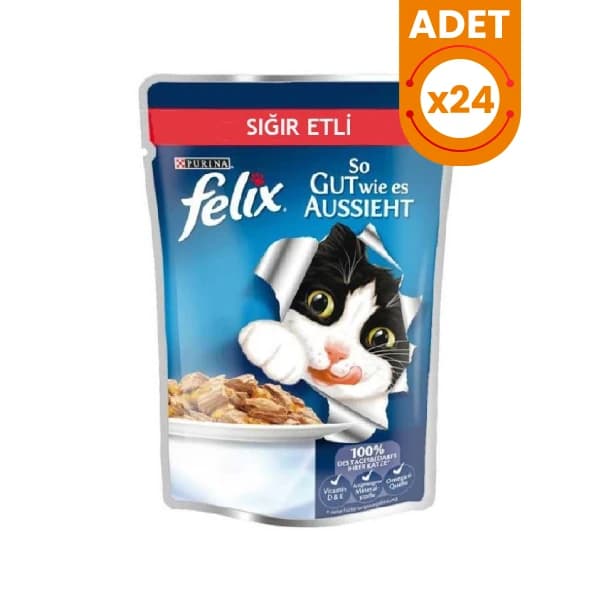 Felix Sığır Etli Yetişkin Yaş Kedi Maması