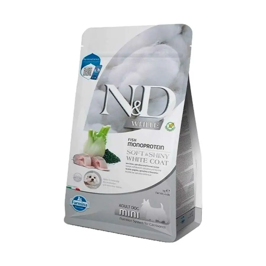 N&D White Levrek Rezene ve Spirulina Küçük Irk Beyaz Köpek Maması