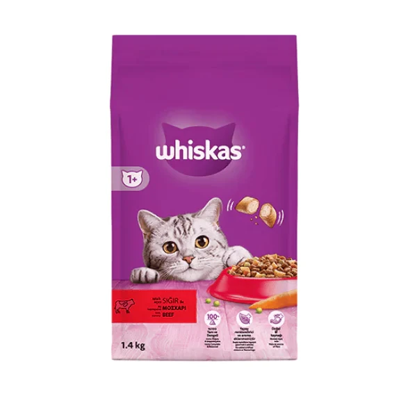 Whiskas Biftekli ve Havuçlu Yetişkin Kedi Maması - 1.4 Kg