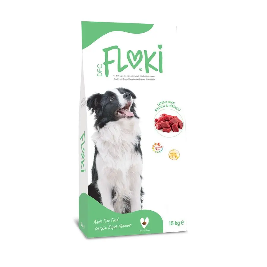 Floki Kuzulu ve Pirinçli Yetişkin Köpek Maması 15 Kg