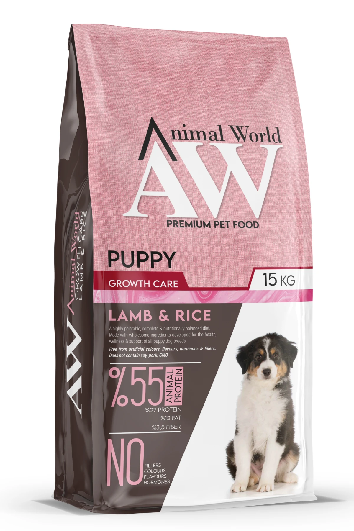 Animal World Puppy Kuzu Etli ve Pirinçli Yavru Köpek Maması - 15 Kg