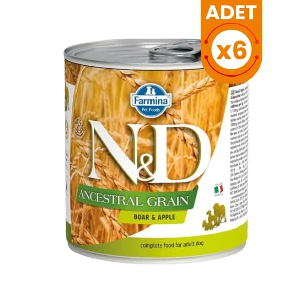 N&D Ancestral Grain Tahılsız Yaban Domuzu ve Elmalı Konserve Yaş Köpek Maması