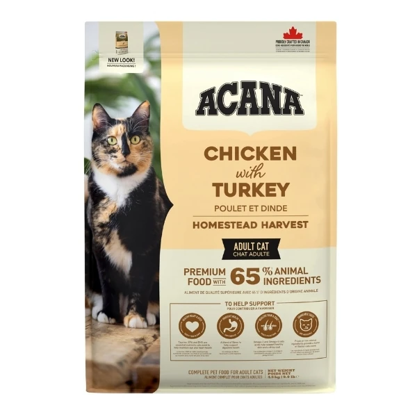 Acana Homestead Harvest Tavuklu ve Hindili Yetişkin Kedi Maması - 1.8 Kg