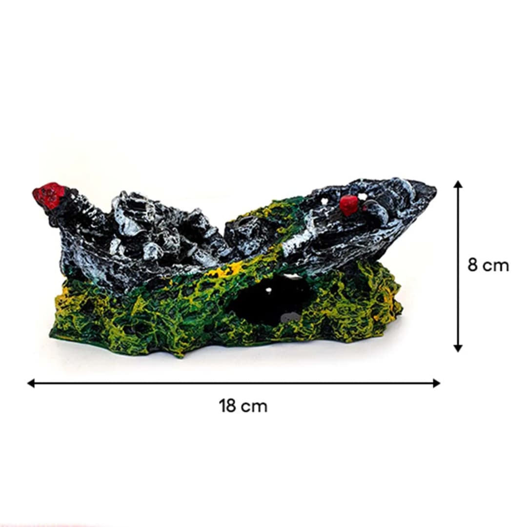 Bonisa Ağlı Batık Gemi Akvaryum Dekoru 8 x 18 Cm