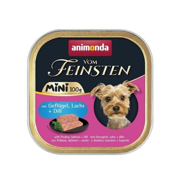 Animonda Vom Feinsten Kümes Hayvanlı ve Somonlu Mini Irk Yetişkin Köpek Konservesi