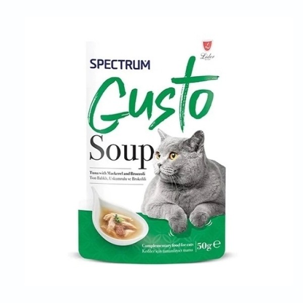 Spectrum Gusto Soup Ton Balıklı Uskumrulu ve Brokolili Kedi Çorbası