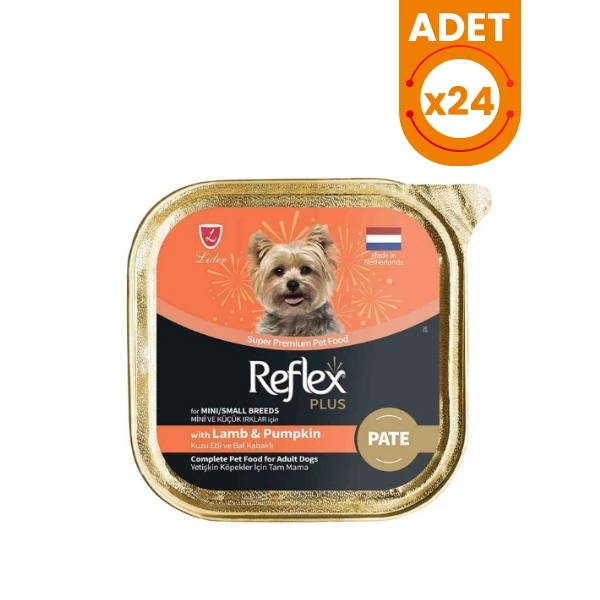 Reflex Plus Pate Kuzu Etli ve Bal Kabaklı Küçük Irk Yetişkin Konserve Köpek Maması - 24 Adet 85 Gr