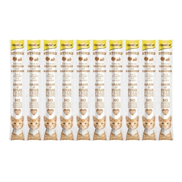 Gimcat Sticks Hindi ve Tavşan Etli Çubuk Kedi Ödül Maması
