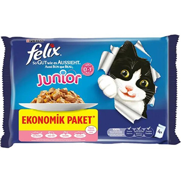 Felix Tavuklu ve Sığır Etli Yavru Yaş Kedi Maması