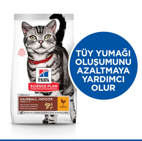 Hills Hairball İndoor Tavuklu Tüy Yumağı Önleyici Yetişkin Kedi Maması