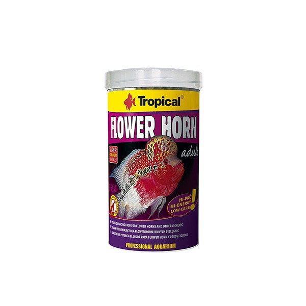 Tropical Flower Horn Adult Çiçek Boynuzlu ve Diğer Cichlid için Renklendirici Pellet Balık Yemi