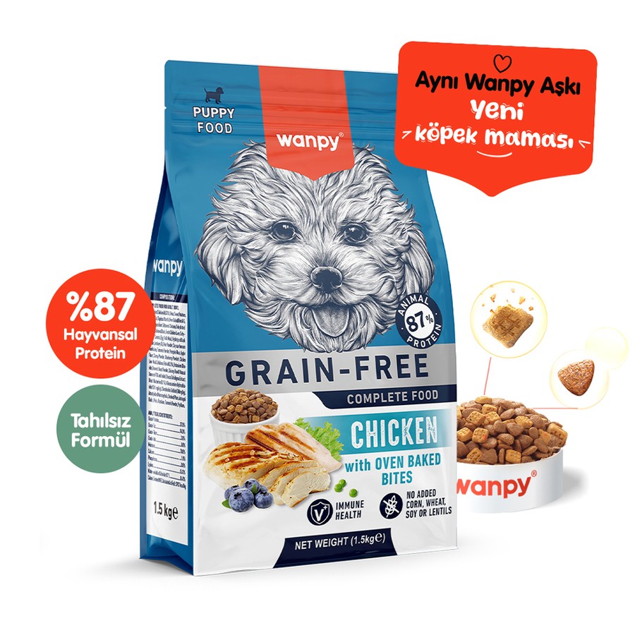 Wanpy Tavuklu Tahılsız Yavru Köpek Maması