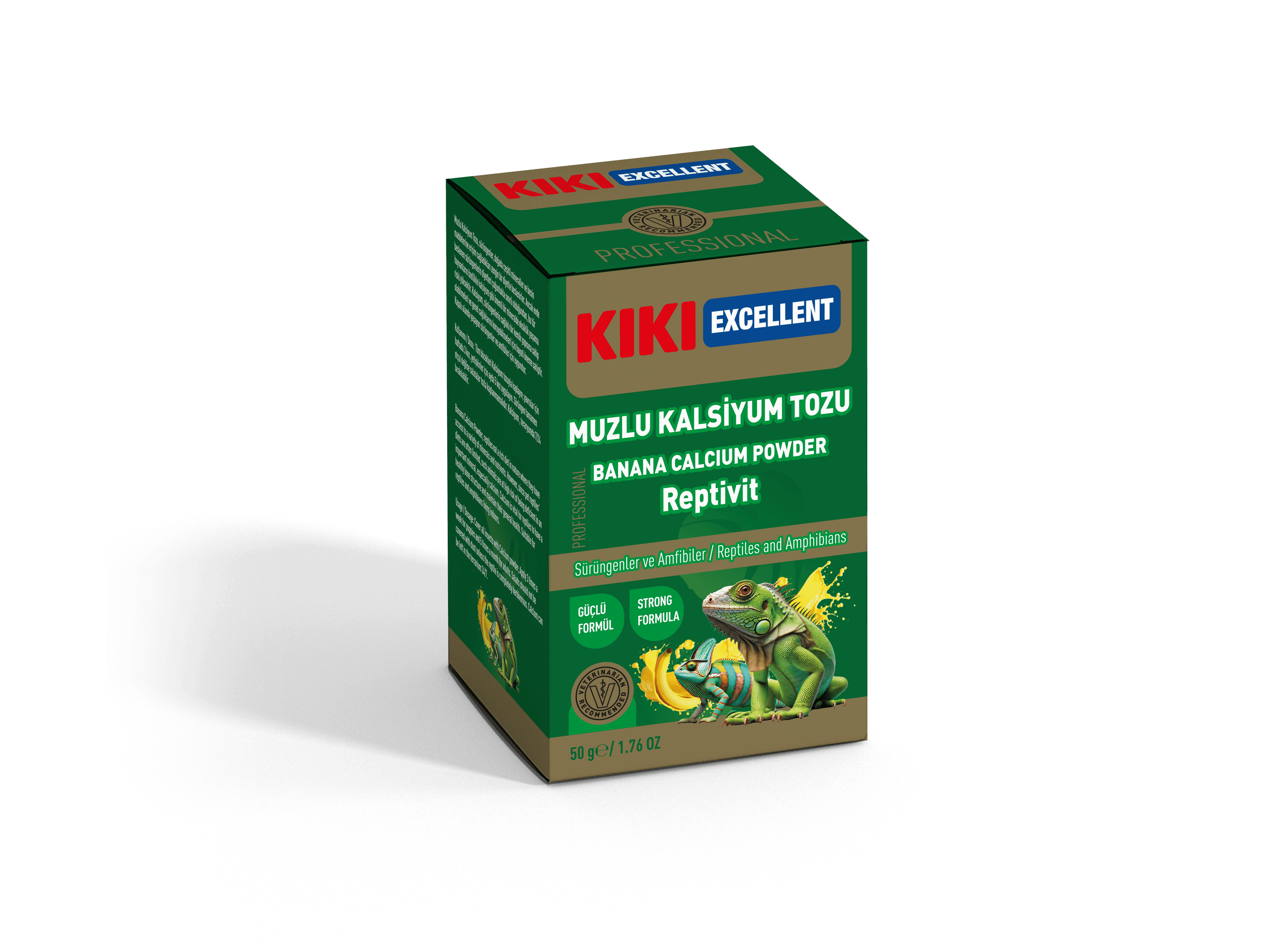 Kiki Excellent Muzlu Kalsiyum Reptivit Sürüngenler ve Amfibiler için Toz Mineral