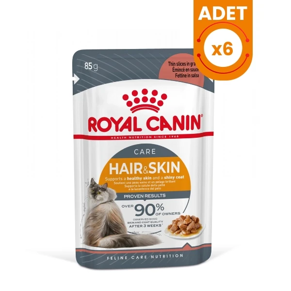 Royal Canin Care Hair Skin Tüy ve Deri Sağlığı için Pouch Konserve Kedi Maması - 85 Gr 6 Adet