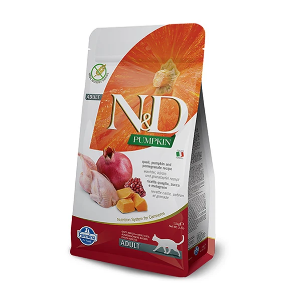 N&D Pumpkin Balkabaklı Bıldırcın ve Narlı Yetişkin Kedi Maması - 1.5 Kg