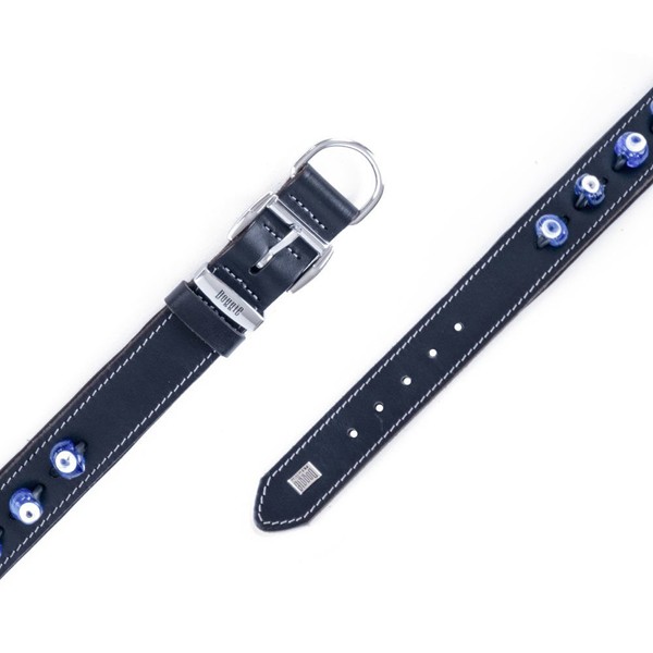 Doggie Comfort Deri Nazar Boncuklu Köpek Boyun Tasması