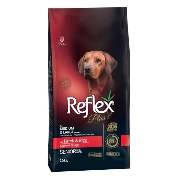 Reflex Plus Kuzulu Orta ve Büyük Irk Yaşlı Köpek Maması - 15 Kg