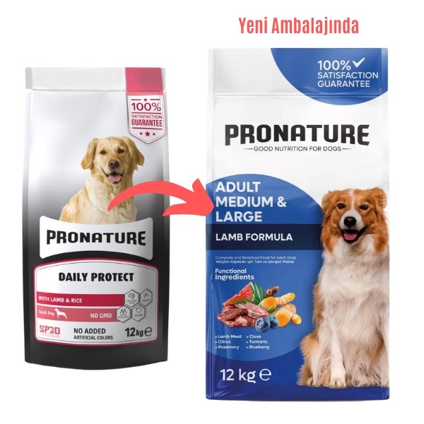 Pronature Daily Adult Kuzu Etli ve Pirinçli Yetişkin Köpek Maması