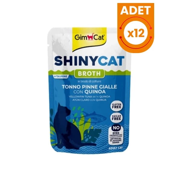 Gimcat Shinycat Sos İçinde Ton Balıklı ve Kinoalı Pouch Yetişkin Konserve Kedi Maması