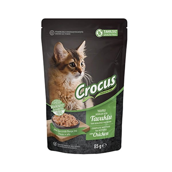 Crocus Tahılsız Pouch Jöleli Tavuklu Yavru Konserve Kedi Maması